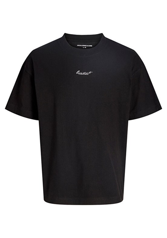 JACK JONES Jcomıneral - 12292906 Erkek Siyah Baskılı T-Shirt