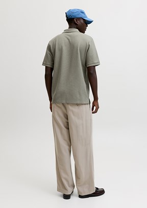 JACK JONES Jjeaustin - 12279177 Erkek Gri Polo Yaka T-Shirt