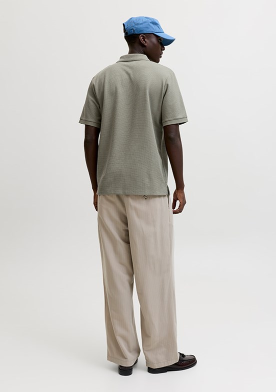 JACK JONES Jjeaustin - 12279177 Erkek Gri Polo Yaka T-Shirt