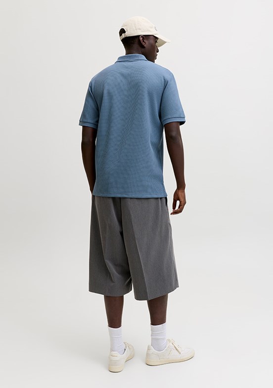 JACK JONES Jjeaustin - 12279177 Erkek Mavi Polo Yaka T-Shirt