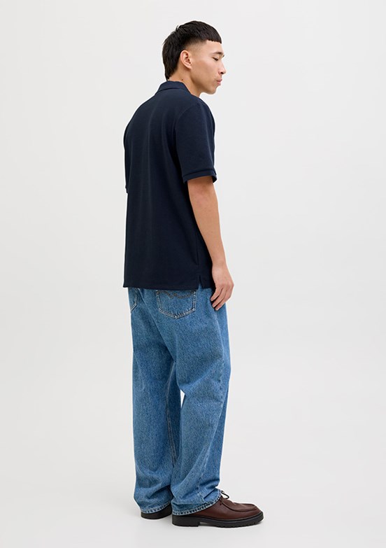 JACK&JONES JJEAUSTIN ZIP POLO SS NOOS - 12279177 Erkek Çok Renkli Polo Yaka T-Shirt