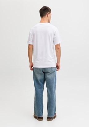JACK JONES Beyaz Erkek Baskılı T-Shirt