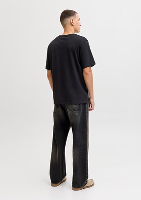 JACK JONES Siyah Erkek Bisiklet YakaT-Shirt