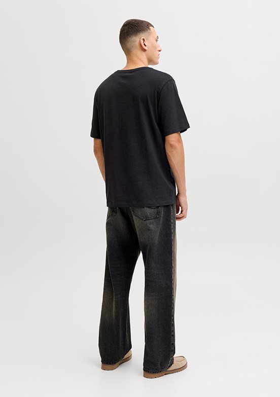 JACK JONES Siyah Erkek Bisiklet YakaT-Shirt