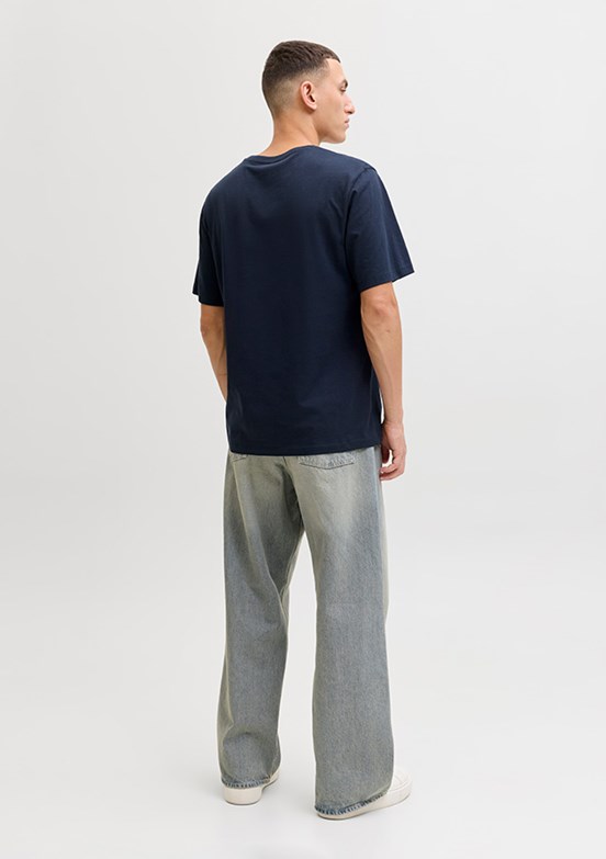 JACK JONES Mavi Erkek Baskılı T-Shirt