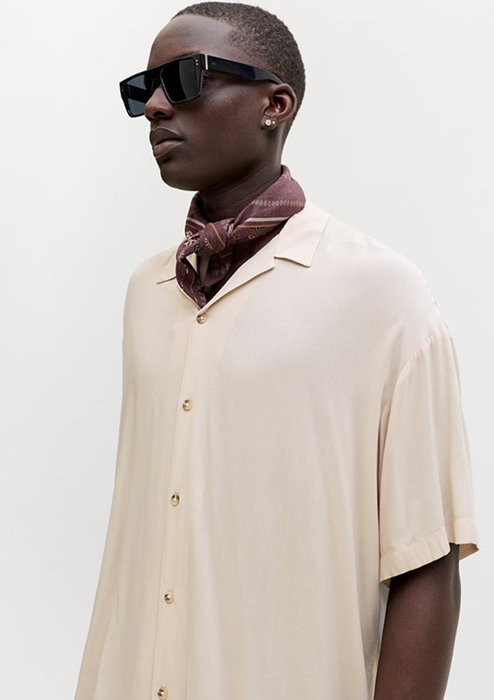 JACK JONES Jjejeff Resort Solid - 12288852 Erkek Bej Kısa Kol Gömlek