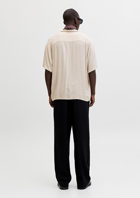 JACK JONES Jjejeff Resort Solid - 12288852 Erkek Bej Kısa Kol Gömlek