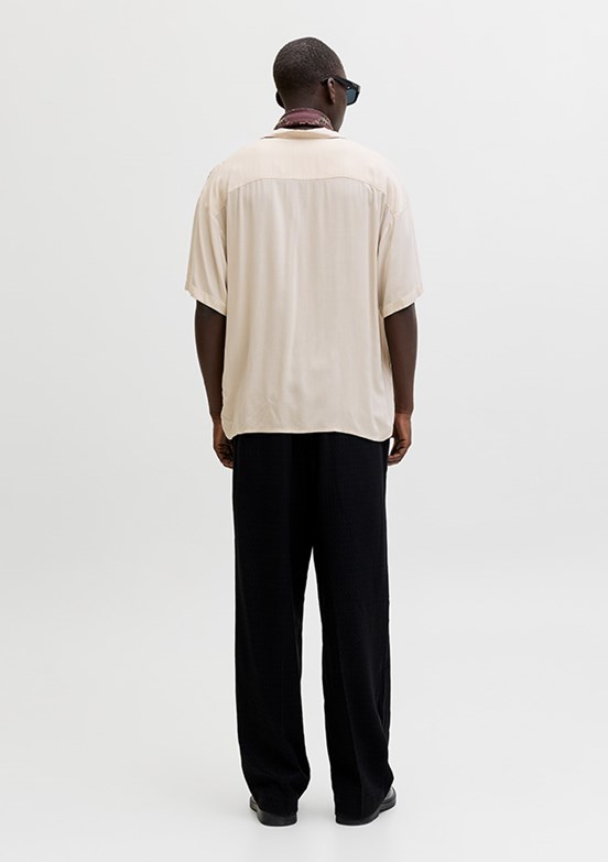 JACK JONES Jjejeff Resort Solid - 12288852 Erkek Bej Kısa Kol Gömlek