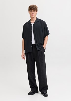 JACK JONES Jjejeff Resort - 12288852 Erkek Siyah  Kısa Kol Gömlek