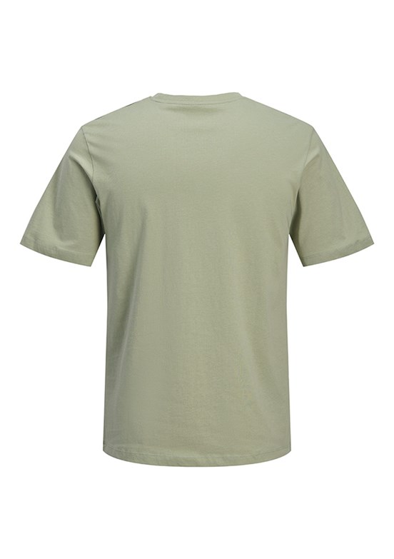 JACK JONES Jorcatskılls - 12297891 Erkek Yeşil  Bisiklet Yaka T-Shirt