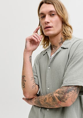 JACK JONES Jornantucket Double Cloth - 12291812 Erkek Yeşil Baskılı Ceket