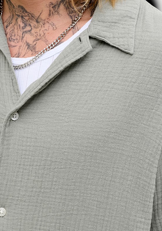 JACK JONES Jornantucket Double Cloth - 12291812 Erkek Yeşil Baskılı Ceket