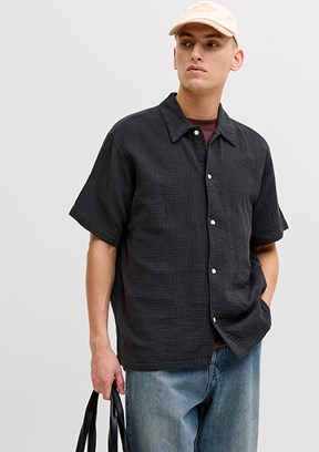 JACK JONES Jornantucket Double Cloth - 12291812 Erkek Siyah Baskılı Ceket