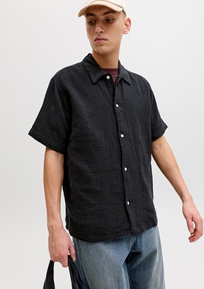 JACK JONES Jornantucket Double Cloth - 12291812 Erkek Siyah Baskılı Ceket