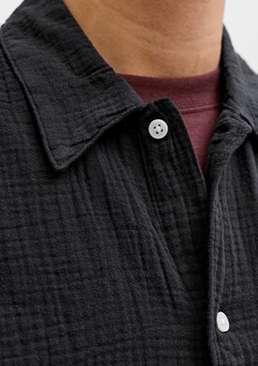JACK JONES Jornantucket Double Cloth - 12291812 Erkek Siyah Baskılı Ceket