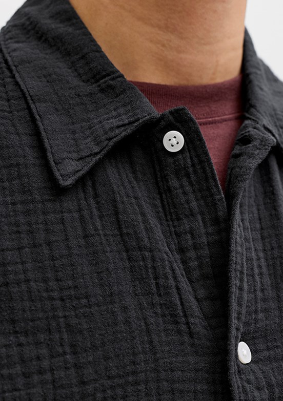 JACK JONES Jornantucket Double Cloth - 12291812 Erkek Siyah Baskılı Ceket