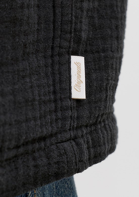 JACK JONES Jornantucket Double Cloth - 12291812 Erkek Siyah Baskılı Ceket