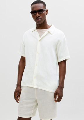JACK JONES Jornantucket Double Cloth - 12291812 Erkek Beyaz Baskılı Ceket