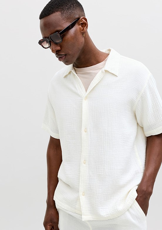 JACK JONES Jornantucket Double Cloth - 12291812 Erkek Beyaz Baskılı Ceket