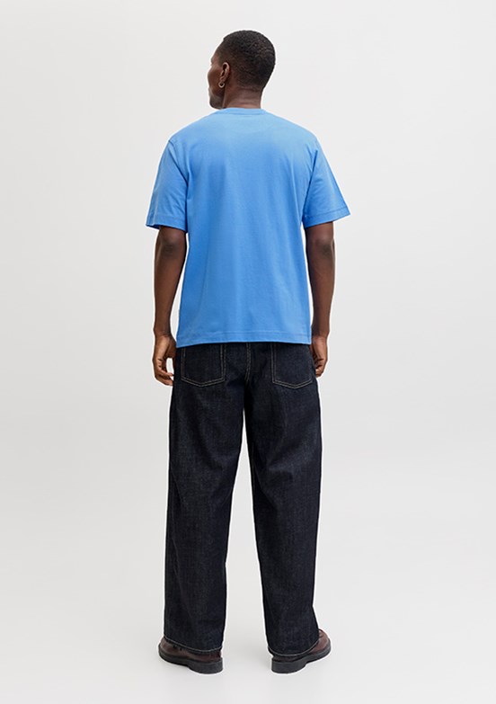 JACK JONES Jornorrebro - 12282892 Erkek Mavi Bisiklet Yaka  T-Shirt