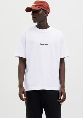 JACK JONES Jornorrebro - 12282892 Erkek  Beyaz  Bisiklet Yaka  T-Shirt