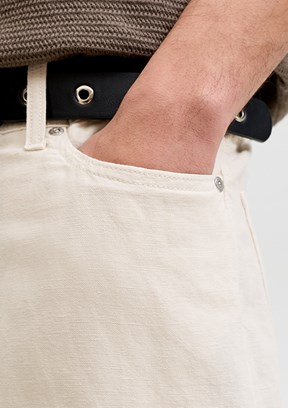 JACK JONES Jpstchrıs Orıgınal - 12293296 Erkek Krem Keten Pantolon