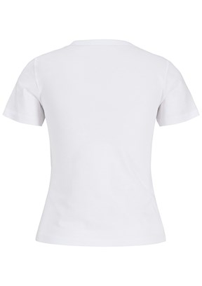 JJXX Beyaz Kadın Bisiklet Yaka T-Shirt