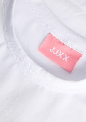 JJXX Beyaz Kadın Bisiklet Yaka T-Shirt