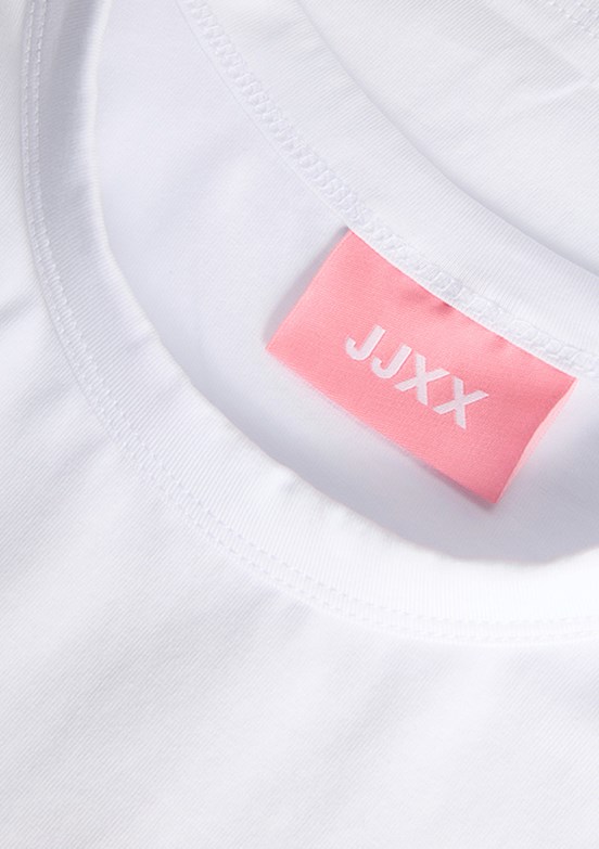 JJXX Beyaz Kadın Bisiklet Yaka T-Shirt
