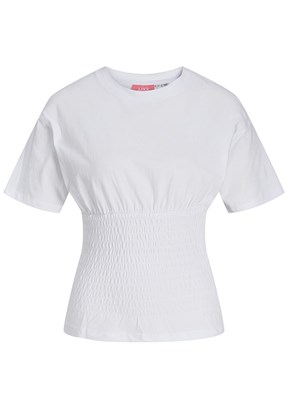 JJXX Beyaz Kadın Bisiklet Yaka T-Shirt