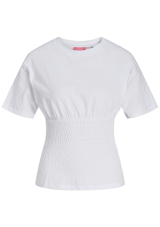 JJXX Beyaz Kadın Bisiklet Yaka T-Shirt