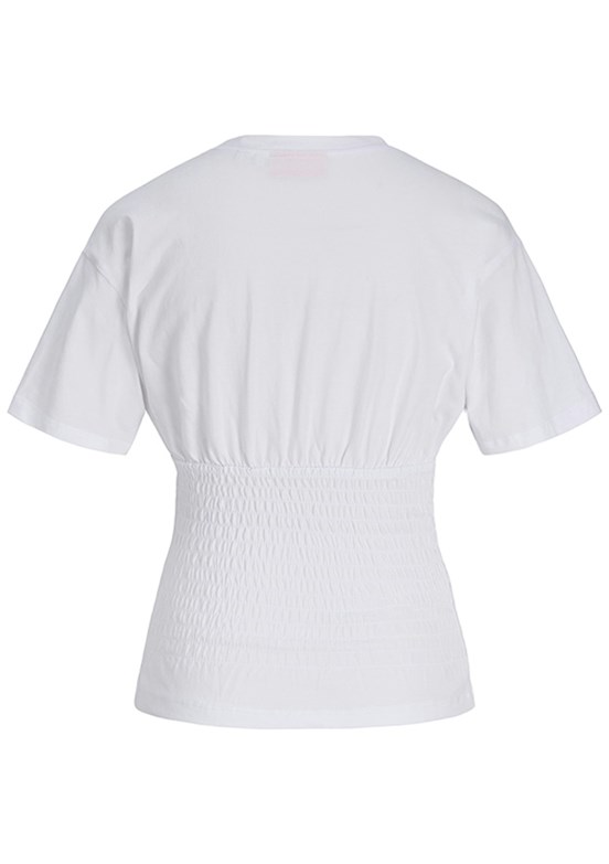 JJXX Beyaz Kadın Bisiklet Yaka T-Shirt