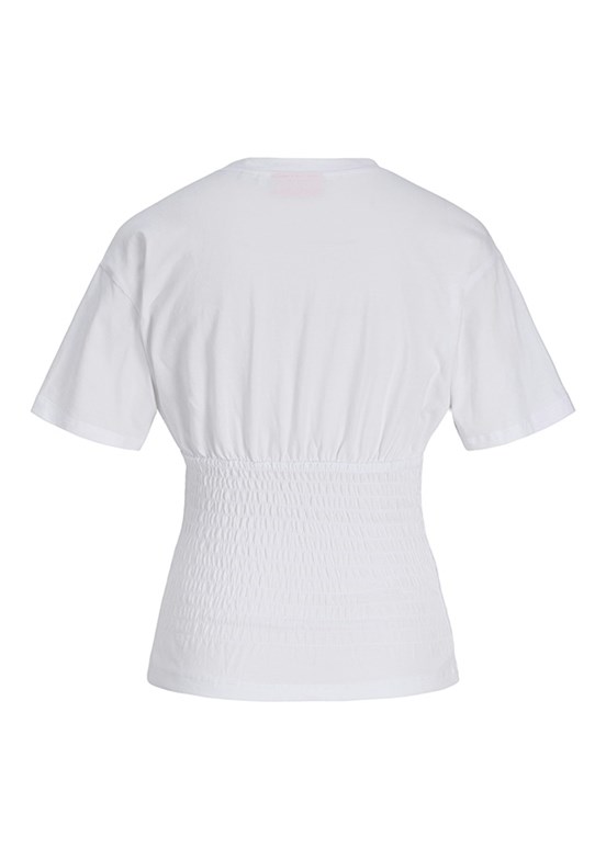 JJXX Beyaz Kadın Bisiklet Yaka T-Shirt