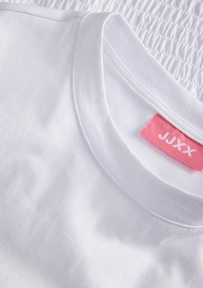 JJXX Beyaz Kadın Bisiklet Yaka T-Shirt