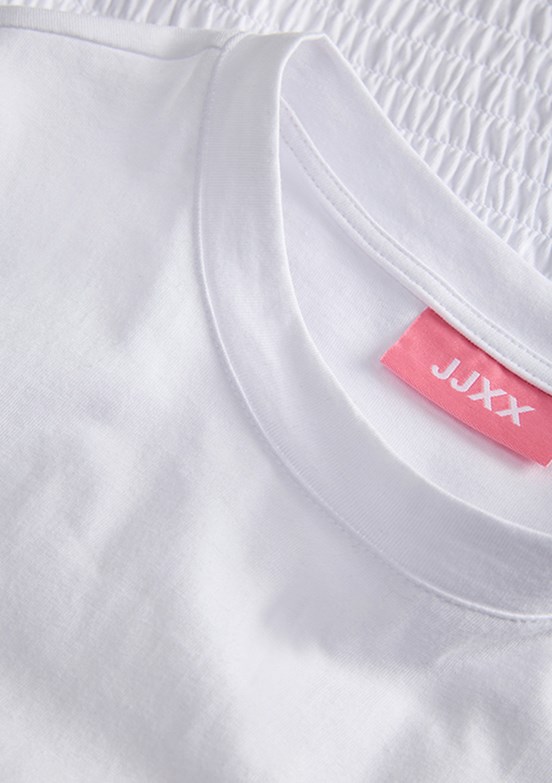 JJXX Beyaz Kadın Bisiklet Yaka T-Shirt