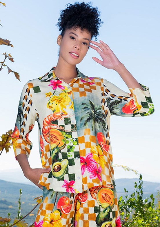 VİENETTA PLUS - 4092668303 Kadın Beyaz Şortlu Pijama Takımı