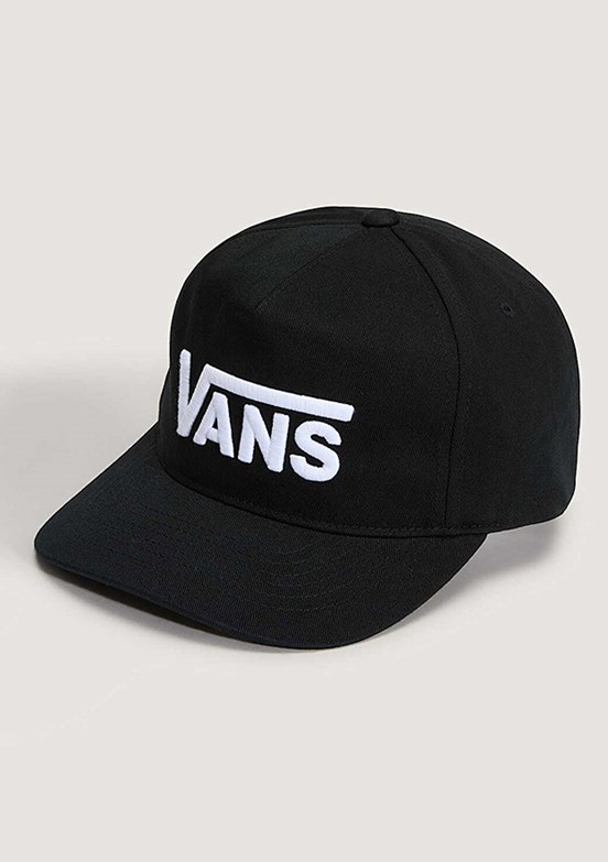 VANS Drop V Logo Snapback - VN000QAHBLK1 Unisex Siyah Baskılı Şapka
