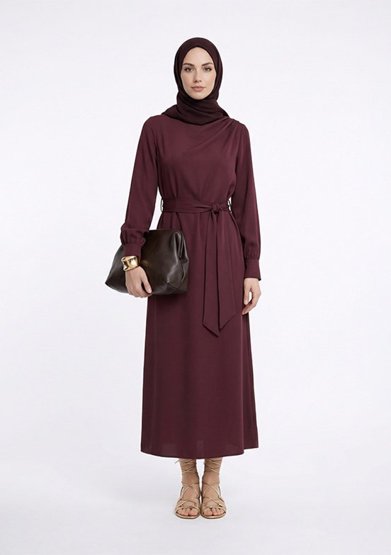 ARMİNE - 26YT904 Kadın Mor Uzun Elbise