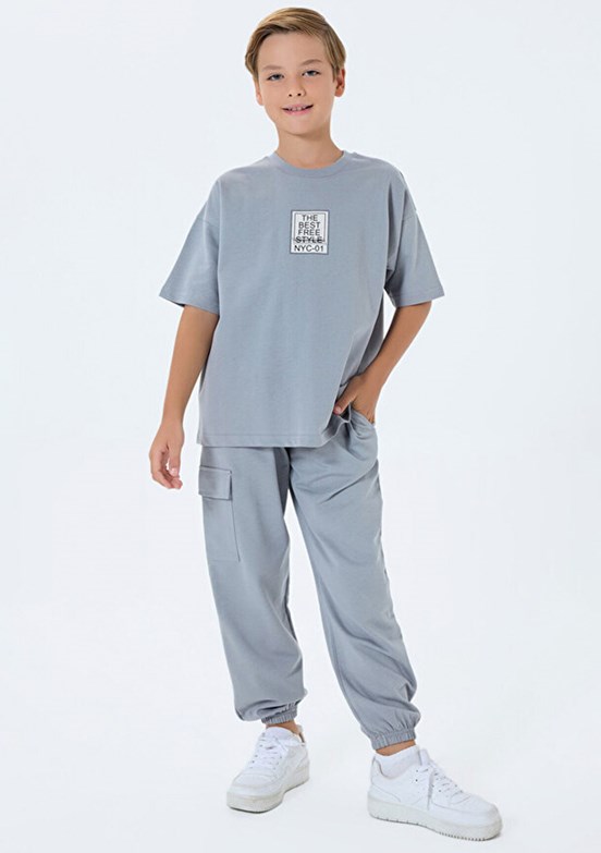 ROLY POLY - RP3766-G Erkek Çocuk Gri Eşofman Takımı