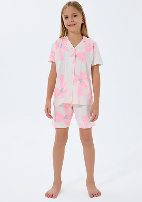 ROLY POLY - RP3780-G Kız Çocuk Beyaz Pijama Takımı