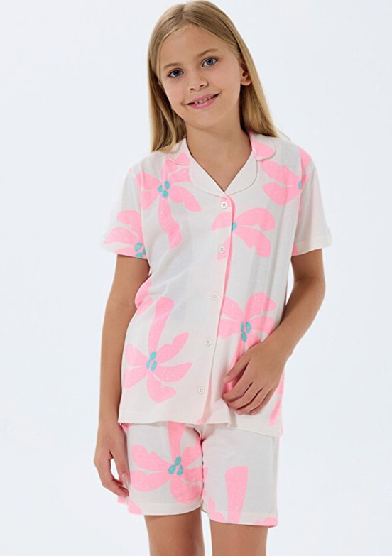 ROLY POLY - RP3780-G Kız Çocuk Beyaz Pijama Takımı