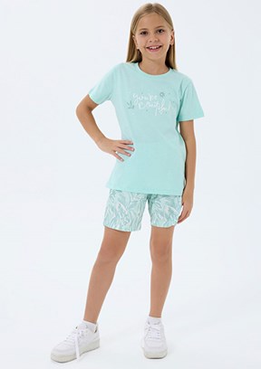 ROLY POLY - RP3806-G Kız Çocuk Yeşil Pijama Takımı