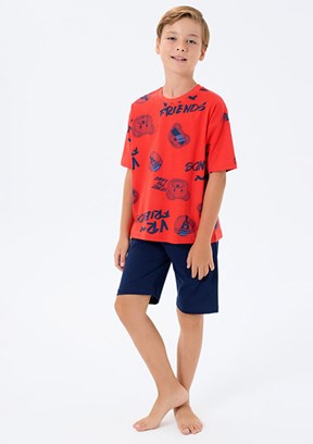 ROLY POLY - RP3751-2 Erkek Çocuk Kırmızı Pijama Takımı