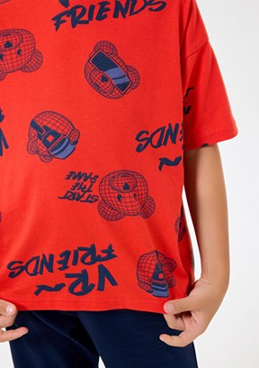 ROLY POLY - RP3751-2 Erkek Çocuk Kırmızı Pijama Takımı