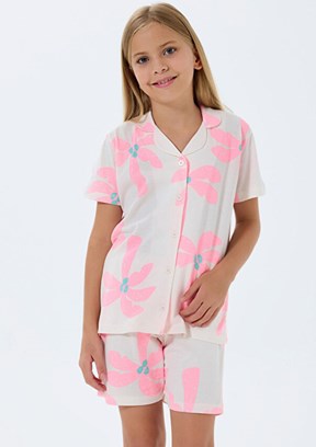 ROLY POLY - RP3780-2 Kız Çocuk Beyaz Pijama Takımı