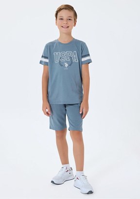 US POLO ASSN - Erkek Çocuk Gri Pijama Takımı