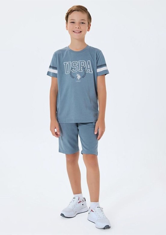 US POLO ASSN - Erkek Çocuk Gri Pijama Takımı