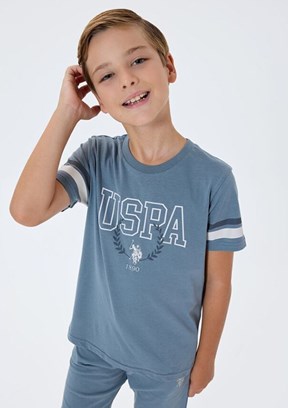 US POLO ASSN - Erkek Çocuk Gri Pijama Takımı
