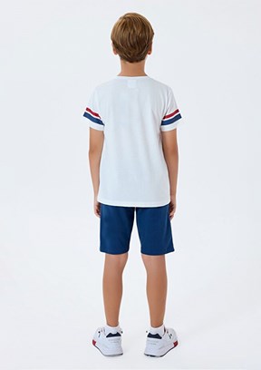 US POLO ASSN Beyaz Erkek Çocuk Pijama Takımı