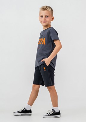 US POLO ASSN Füme Erkek Çocuk Pijama Takımı